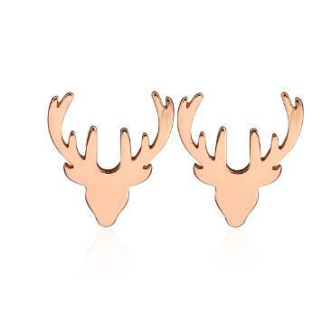 Antler Joy Studs Rose Gold Owls & Turtles Jewelry