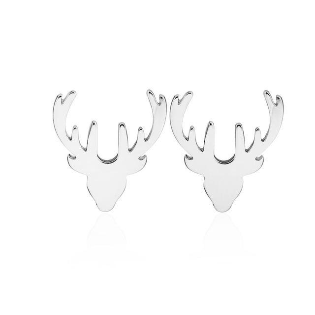 Antler Joy Studs Silver Owls & Turtles Jewelry