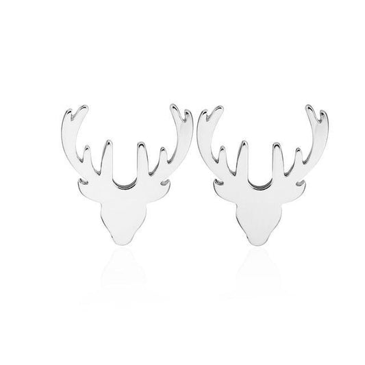 Antler Joy Studs Silver Owls & Turtles Jewelry