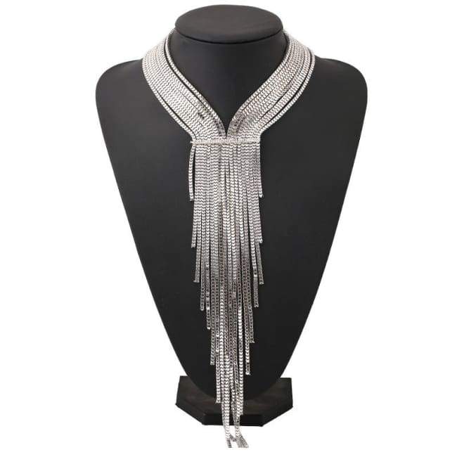 Gala Statement Necklace Silver Jewelry