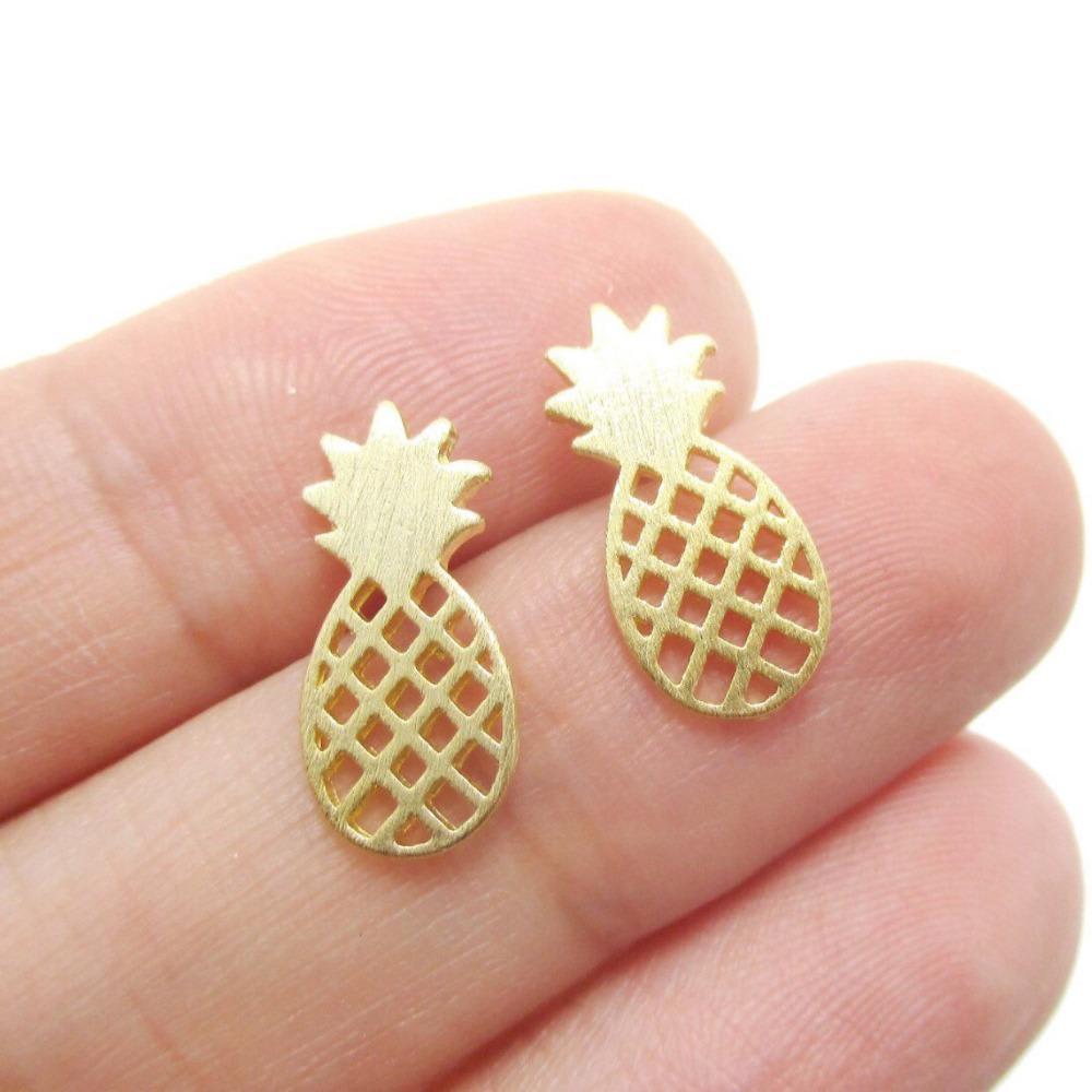 Piña Colada Studs Gold Owls & Turtles Jewelry