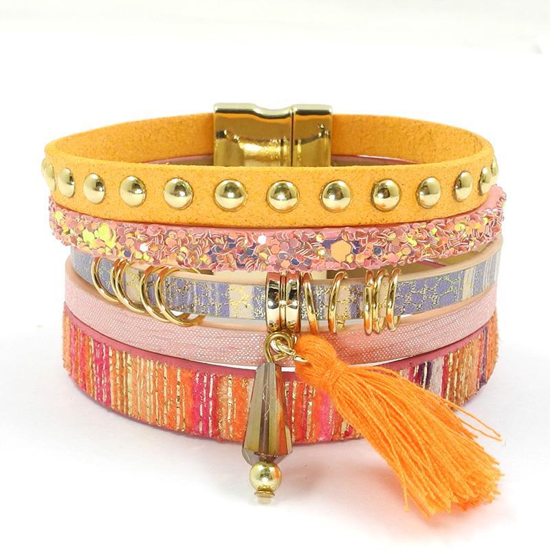 Savannah Mindset Bracelet Orange 19 Cm Owls & Turtles Jewelry