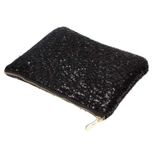 Sonia Glitter Clutch Black Bags